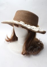 画像2: axes femme / 巻きバラリボンカンカン帽  ブラウン Y-25-07-18-030-AX-AC-SZ-ZT500 (2)