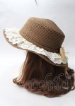画像3: axes femme / 巻きバラリボンカンカン帽  ブラウン Y-25-07-18-030-AX-AC-SZ-ZT500 (3)
