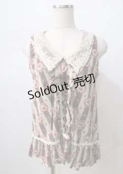 画像1: axes femme / ストライプシフォンタンクトップ  茶 Y-25-07-18-035-AX-TO-SZ-ZY