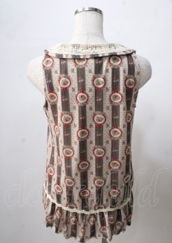 画像2: axes femme / ストライプシフォンタンクトップ  茶 Y-25-07-18-035-AX-TO-SZ-ZY