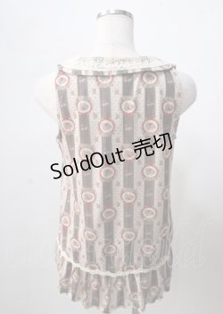 画像2: axes femme / ストライプシフォンタンクトップ  茶 Y-25-07-18-035-AX-TO-SZ-ZY