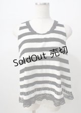 axes femme / ボーダータンクトップ  白黒 Y-25-07-18-036-AX-TO-SZ-ZY