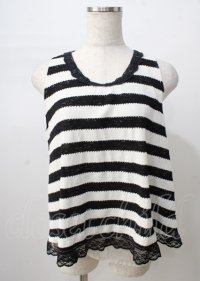 axes femme / ボーダータンクトップ  白黒 Y-25-07-18-036-AX-TO-SZ-ZY