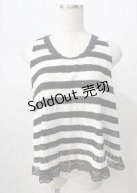 axes femme / ボーダータンクトップ  白黒 Y-25-07-18-036-AX-TO-SZ-ZY