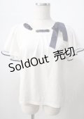 axes femme POETIQUE / ネックリボンデザインカットソー  白 Y-25-07-18-040-AX-TO-SZ-ZY