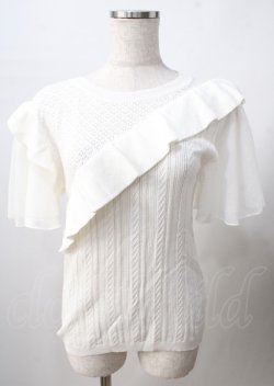 画像1: axes femme / チュール袖ニット  白 Y-25-07-18-041-AX-TO-SZ-ZY