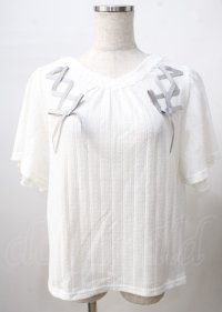 axes femme / レースアッププルオーバー  白 Y-25-07-18-042-AX-TO-SZ-ZY