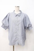 axes femme / ストライプシャツ  青 Y-25-07-21-033-AX-TO-SZ-ZY