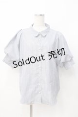 axes femme / ストライプシャツ  青 Y-25-07-21-033-AX-TO-SZ-ZI