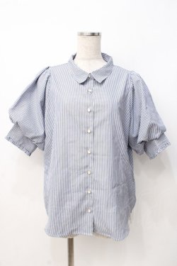 画像1: axes femme / ストライプシャツ  青 Y-25-07-21-033-AX-TO-SZ-ZY