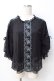 画像1: axes femme / 花レースボリュームパフ袖プルオーバー  黒 Y-25-07-21-035-AX-TO-SZ-ZY (1)