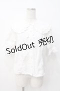 axes femme kawaii / 半袖丸襟コットンブラウス M 白 Y-25-07-21-040-AX-BL-SZ-ZY