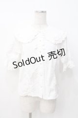 axes femme kawaii / 半袖丸襟コットンブラウス M 白 Y-25-07-21-040-AX-BL-SZ-ZY