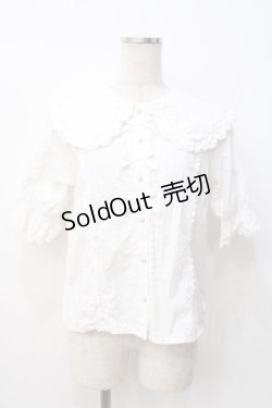 画像1: axes femme kawaii / 半袖丸襟コットンブラウス M 白 Y-25-07-21-040-AX-BL-SZ-ZY