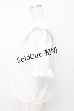 画像2: axes femme kawaii / 半袖丸襟コットンブラウス M 白 Y-25-07-21-040-AX-BL-SZ-ZY