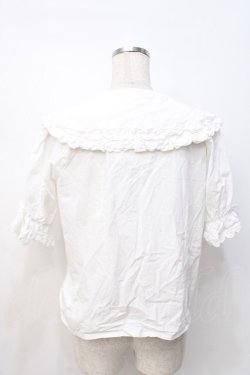 画像3: axes femme kawaii / 半袖丸襟コットンブラウス M 白 Y-25-07-21-040-AX-BL-SZ-ZY