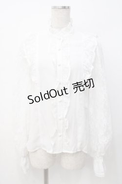 画像1: axes femme kawaii / クラシカルレーシーブラウス M 白 Y-25-07-21-041-AX-BL-SZ-ZY