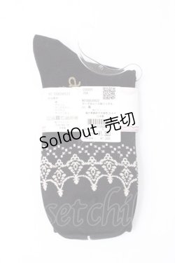 画像2: axes femme / ローズ＆レース柄ソックス  黒 Y-25-07-21-007-AX-ZA-AS-ZT488
