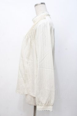 画像2: an another angelus / 配色リボンレーススタンドカラーブラウス  生成り Y-25-07-21-049-CA-BL-SZ-ZY