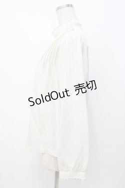 画像2: an another angelus / 配色リボンレーススタンドカラーブラウス  生成り Y-25-07-21-049-CA-BL-SZ-ZY