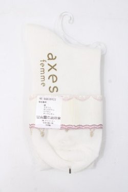 画像2: axes femme / ローズ＆レース柄ソックス  白 Y-25-07-21-008-AX-ZA-AS-ZY