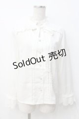 axes femme POETIQUE / ボウタイフリルクラシックブラウス  白 Y-25-07-21-050-AX-BL-SZ-ZY