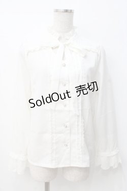 画像1: axes femme POETIQUE / ボウタイフリルクラシックブラウス  白 Y-25-07-21-050-AX-BL-SZ-ZY