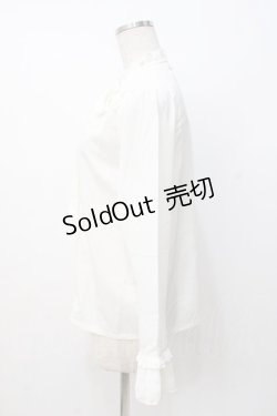 画像2: axes femme POETIQUE / ボウタイフリルクラシックブラウス  白 Y-25-07-21-050-AX-BL-SZ-ZY