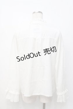 画像3: axes femme POETIQUE / ボウタイフリルクラシックブラウス  白 Y-25-07-21-050-AX-BL-SZ-ZY