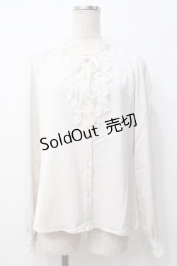 画像1: Fi.n.t / タイ付きレースフリルブラウス  白 Y-25-07-21-051-CA-BL-SZ-ZY
