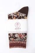 axes femme / 壁紙柄ソックス  ブラウン Y-25-07-21-010-AX-ZA-AS-ZY