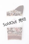 axes femme / 壁紙柄ソックス  ブラウン Y-25-07-21-010-AX-ZA-AS-ZY