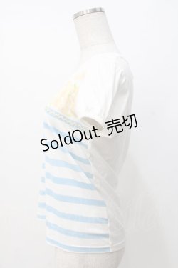 画像2: Emily Temple cute / フラワーボーダーパフカットソー  白 Y-25-07-21-061-ET-TO-SZ-ZT195