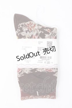 画像2: axes femme / 壁紙柄ソックス  ブラウン Y-25-07-21-010-AX-ZA-AS-ZY