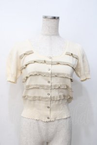 Emily Temple cute / ラメフリルパフカーデ  オフ×ゴールド Y-25-07-21-063-ET-TO-SZ-ZY