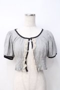 Emily Temple cute / シャーリングビジューボレロ  グレー Y-25-07-21-070-ET-TO-SZ-ZY