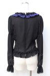 画像3: Moi-meme-Moitie / ダブルリボン貴婦人ブラウス 2 ブラック×ブルー Y-25-07-21-077-MO-BL-SZ-ZY (3)