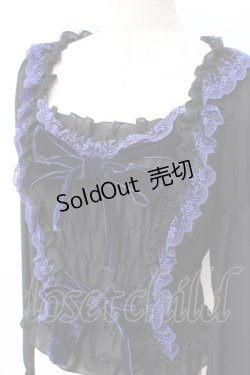 画像4: Moi-meme-Moitie / ダブルリボン貴婦人ブラウス 2 ブラック×ブルー Y-25-07-21-077-MO-BL-SZ-ZY