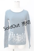HYSTERIC GLAMOUR / スカル編み上げTシャツ F Bグリーン Y-25-07-21-078-PU-TO-SZ-ZY