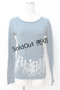 HYSTERIC GLAMOUR / スカル編み上げTシャツ F Bグリーン Y-25-07-21-078-PU-TO-SZ-ZY