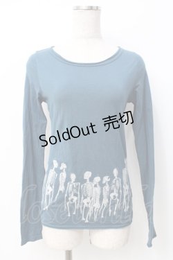 画像1: HYSTERIC GLAMOUR / スカル編み上げTシャツ F Bグリーン Y-25-07-21-078-PU-TO-SZ-ZY