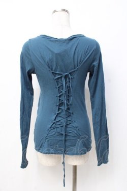 画像3: HYSTERIC GLAMOUR / スカル編み上げTシャツ F Bグリーン Y-25-07-21-078-PU-TO-SZ-ZY