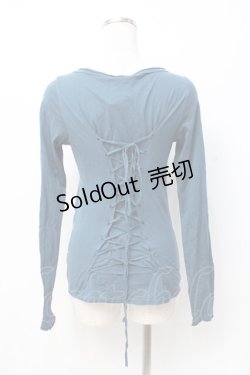 画像3: HYSTERIC GLAMOUR / スカル編み上げTシャツ F Bグリーン Y-25-07-21-078-PU-TO-SZ-ZY