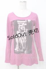 HYSTERIC GLAMOUR / COURTNE LOVE/FEEL WORSE pt T-SH F パープル Y-25-07-21-079-PU-TS-SZ-ZY