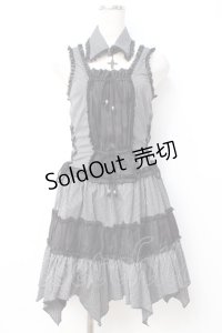 ALGONQUINS / クロスチャーム＆エリつきワンピ M 黒 Y-25-07-21-083-AL-OP-SZ-ZY
