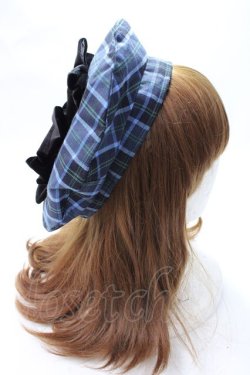 画像3: axes femme kawaii / タータンチェックベレー帽  ブルー Y-25-07-21-013-AX-AC-AS-ZY