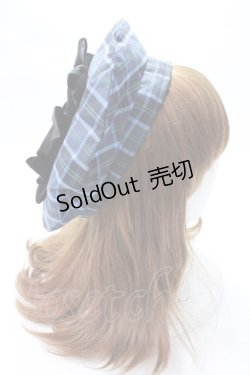 画像3: axes femme kawaii / タータンチェックベレー帽  ブルー Y-25-07-21-013-AX-AC-AS-ZY