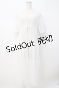 axes femme POETIQUE / 透かし裾レースロングカーディガン  白 Y-25-07-21-089-AX-TO-AS-ZY