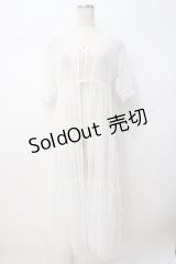 axes femme POETIQUE / 透かし裾レースロングカーディガン  白 Y-25-07-21-089-AX-TO-AS-ZY