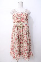axes femme NOSTALGIE / フラワーシフォンワンピース  生成り Y-25-07-21-090-AX-OP-SZ-ZI